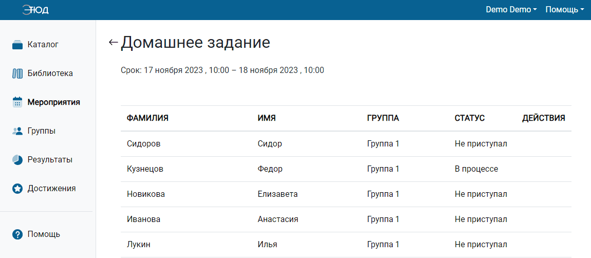 Страница участников мероприятия